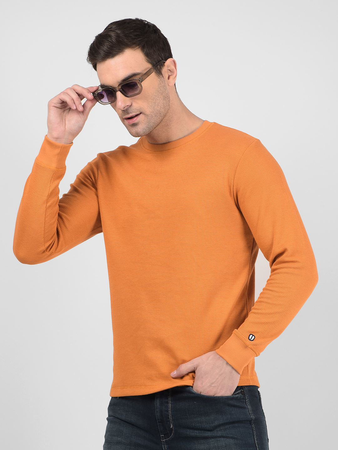 Numero Uno Men Solid Orange T-Shirt